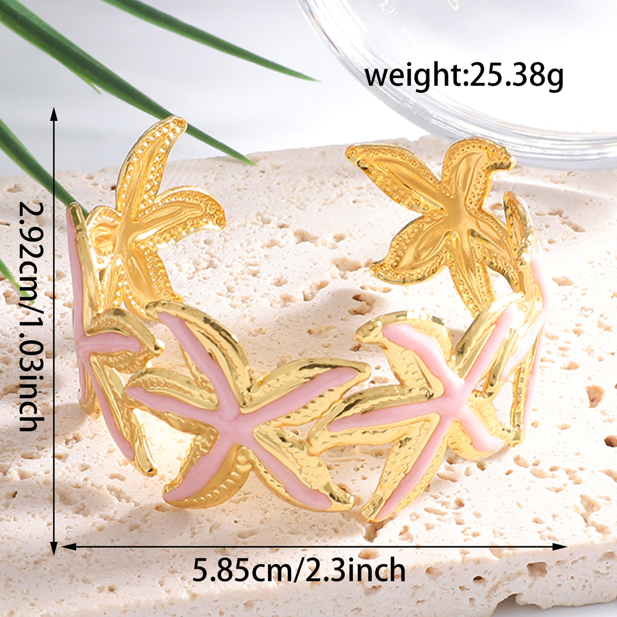 Ladies Open Cuff Bracelet with Expressive Star Motif