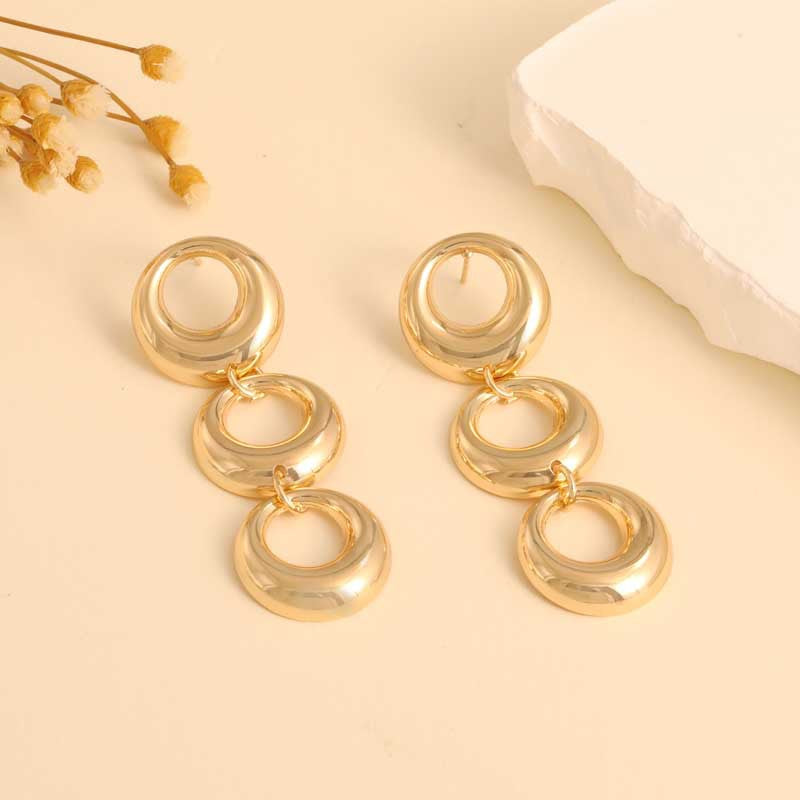 Women's Hanging Earrings with Modern, Geometric Elements