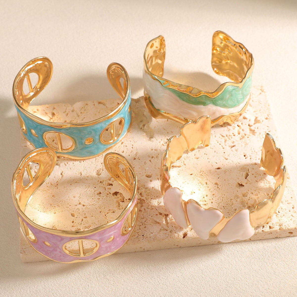 Women Open Cuff Bracelet with Artistic Snake Design