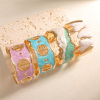 Women Open Cuff Bracelet with Artistic Snake Design