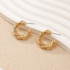 Women High-Quality Earrings with Braided Design