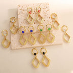 Women's Design Earrings with Geometric Wire Motif