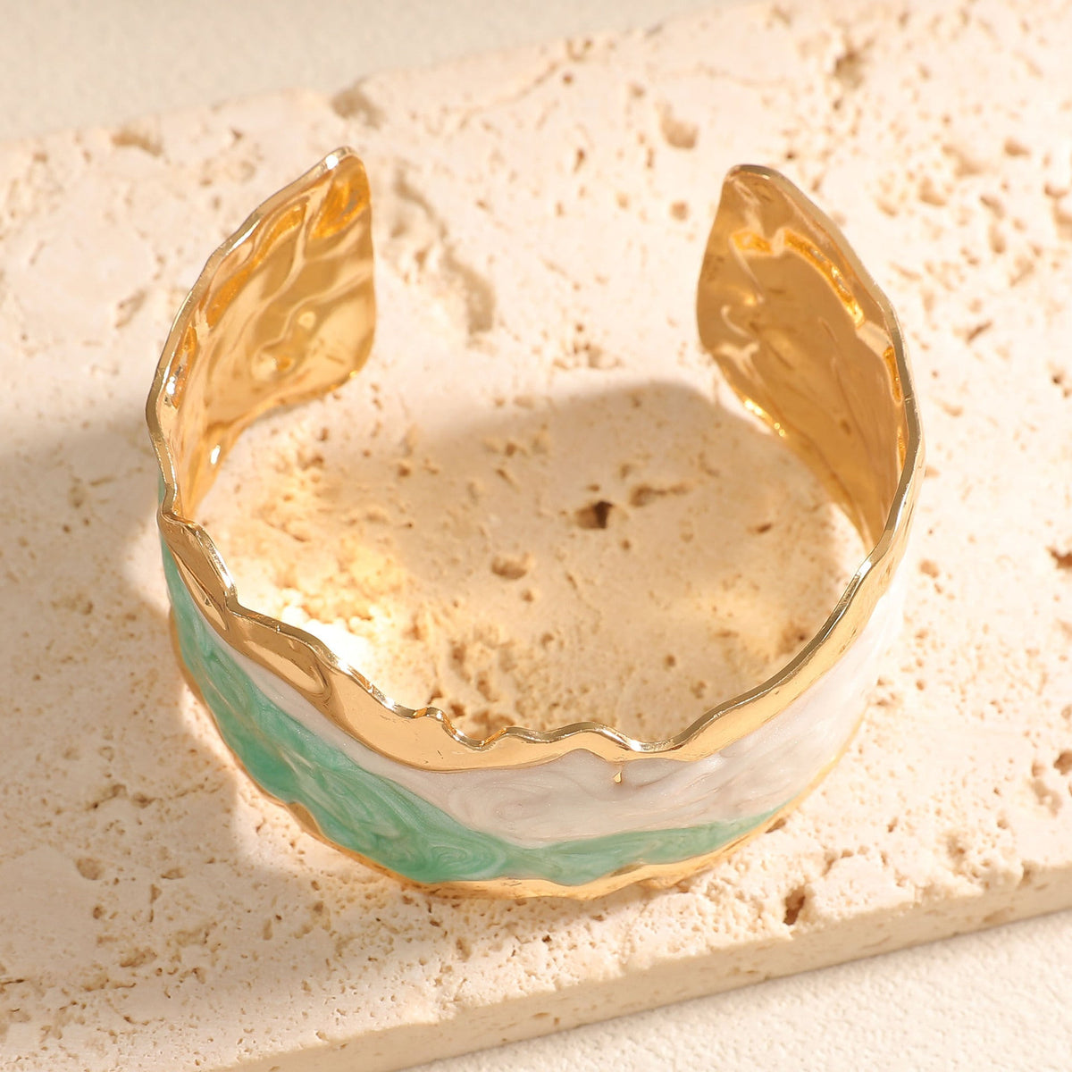 Women Open Cuff Bracelet with Artistic Snake Design