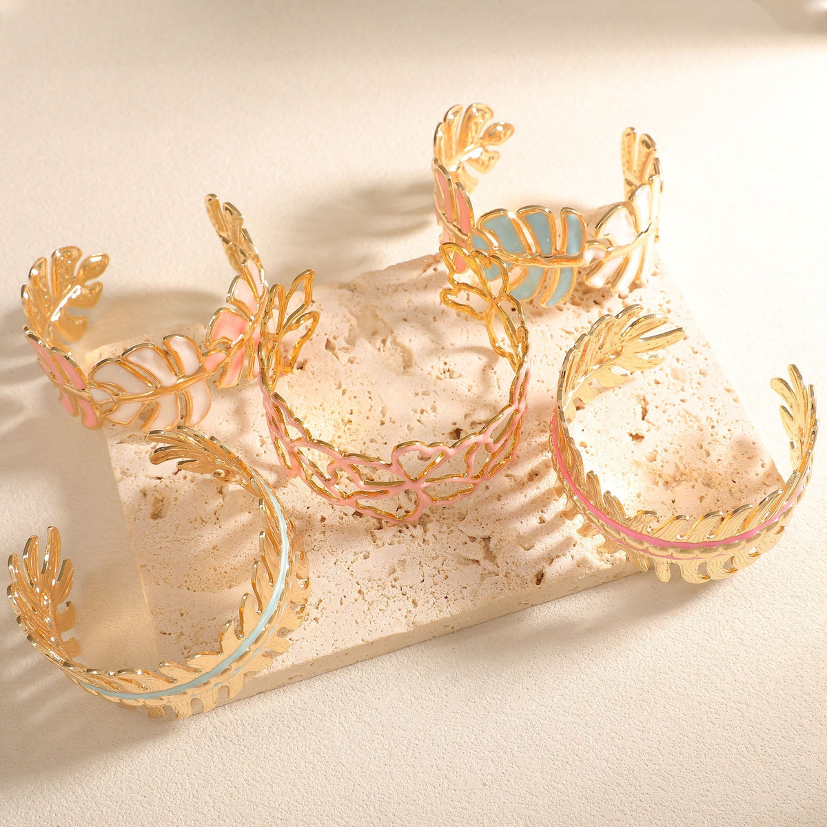 Women Open Bangle in Elegant Leaf Design
