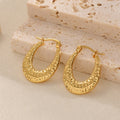 Women's Hanging Earrings with Integrated, Textured Design