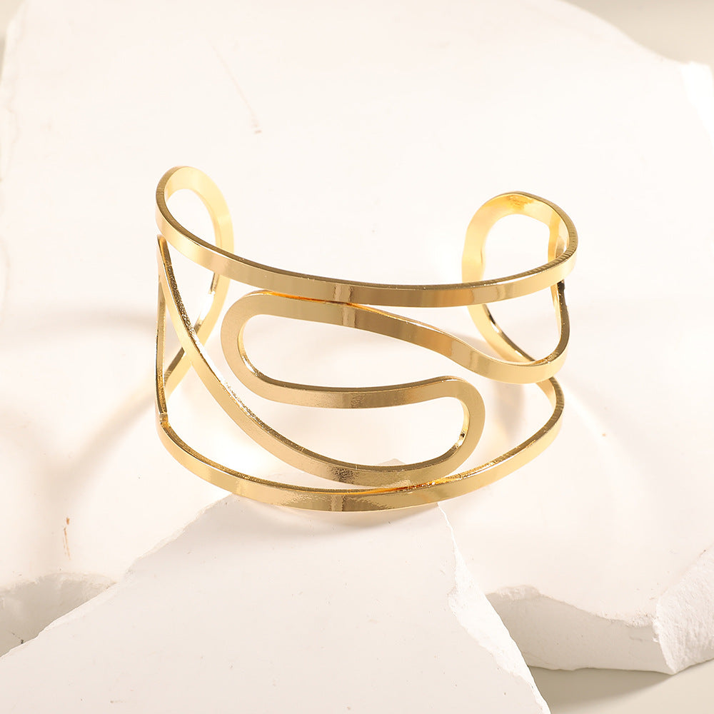 Women Open Bangle with Artistic Relief Design