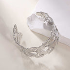 Women's Open Bangle with Elegant Wave Design