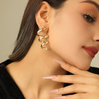 Women's Hanging Earrings with Elegant, Curved Design