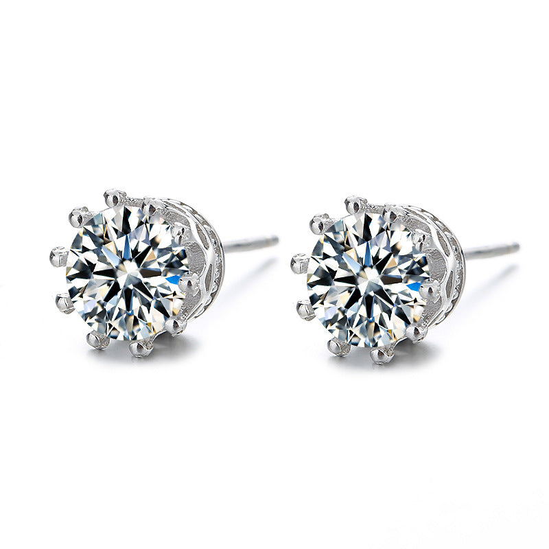 Ladies earrings with sparkling zirconia in elegant wreath design