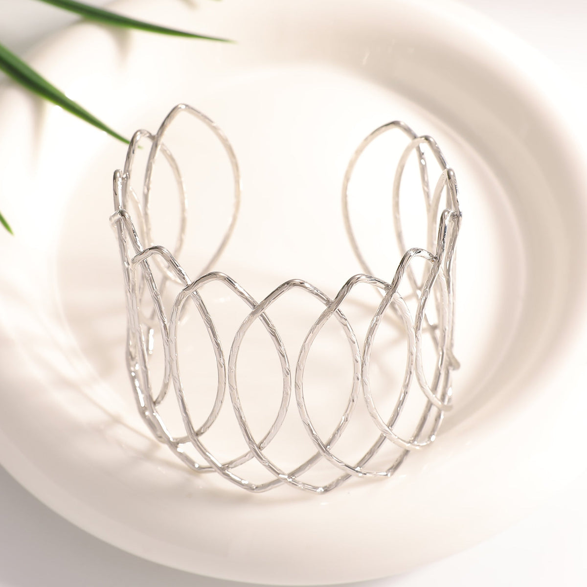 Women Open Bangle with Artfully Curved Design