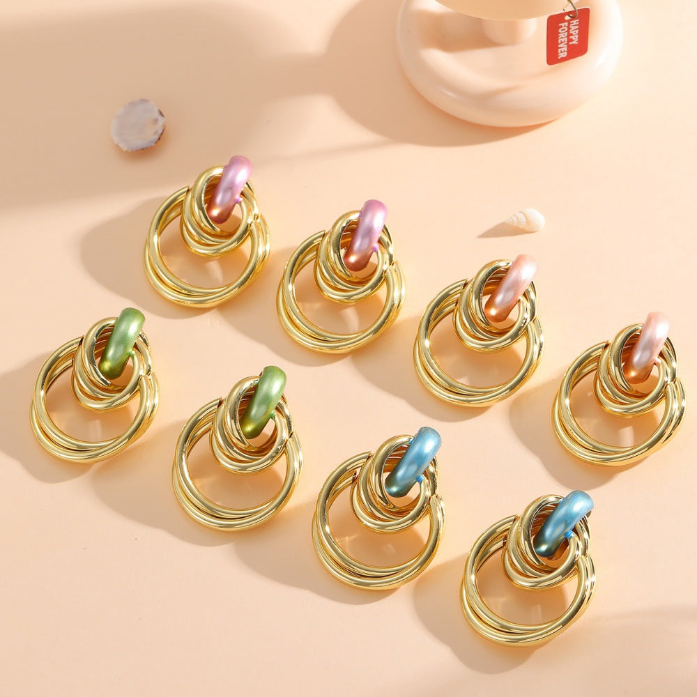 Women's Hanging Earrings with Elegant, Sculptural Design