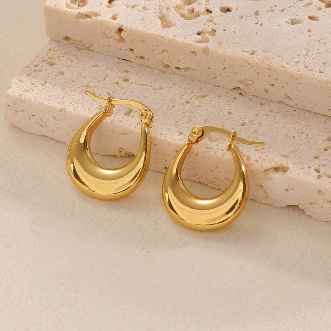 Women's Hanging Earrings with Integrated, Textured Design