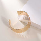 Women's Open Bangle with Elegant Wave Design