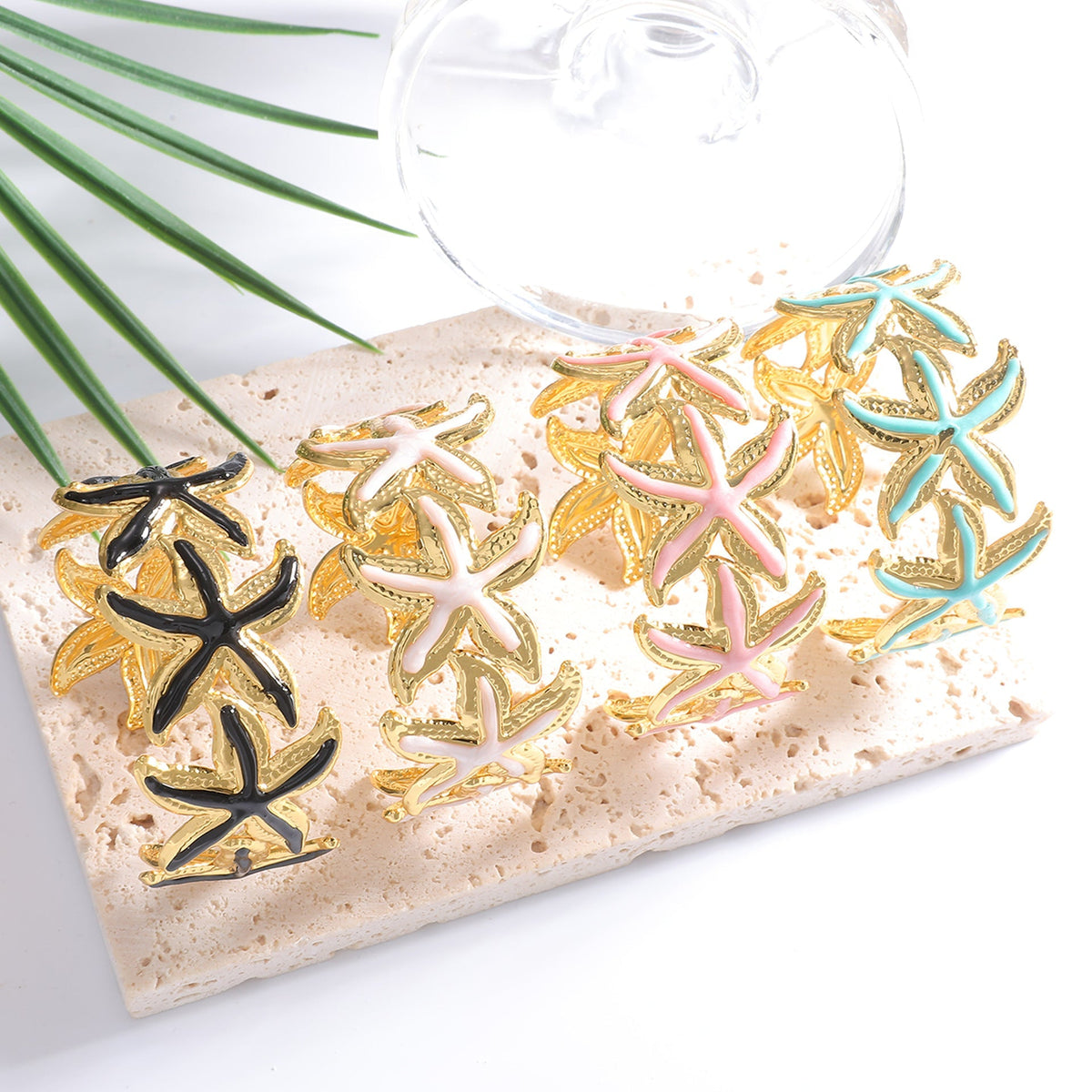 Ladies Open Cuff Bracelet with Expressive Star Motif