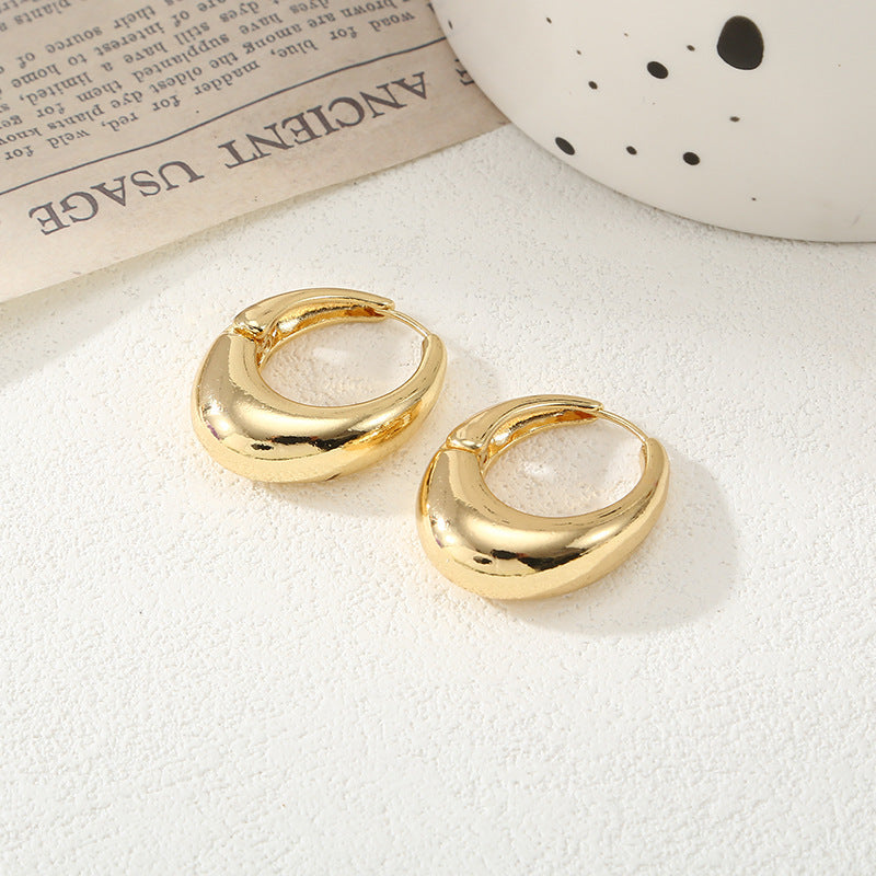 Women's Hoop Earrings with Elegant Curved Design