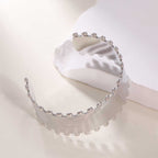 Women's Open Bangle with Elegant Wave Design