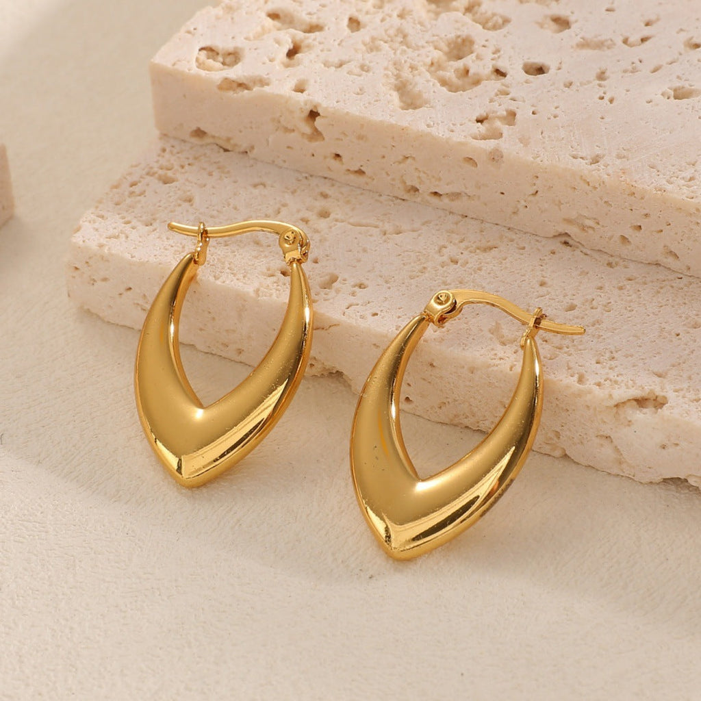 Women's Hanging Earrings with Integrated, Textured Design