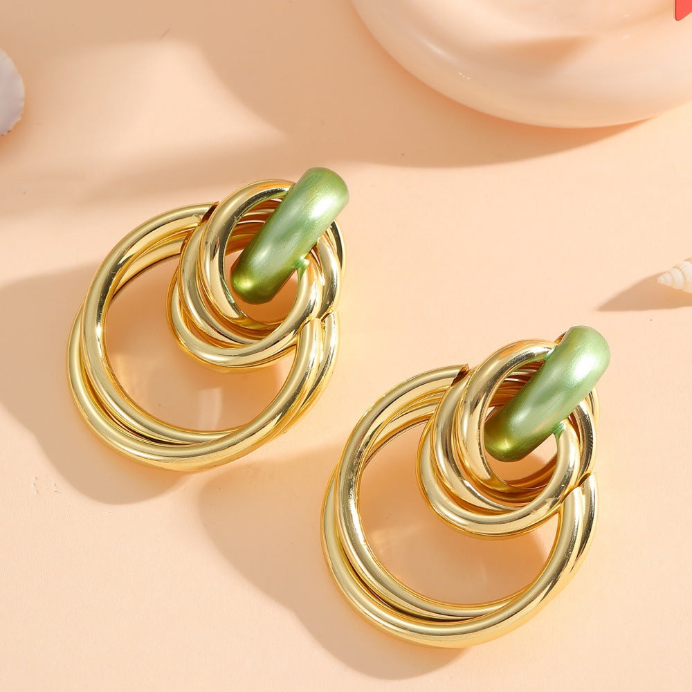 Women's Hanging Earrings with Elegant, Sculptural Design