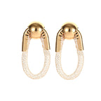 Ladies Hanging Earrings with Innovative, Gold-colored Design