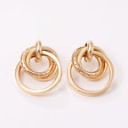 Women's Hanging Earrings with Elegant, Curved Ring Design