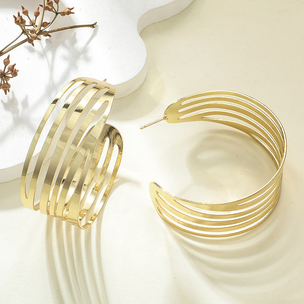 Women's Hanging Earrings in Elegant Wave Pattern