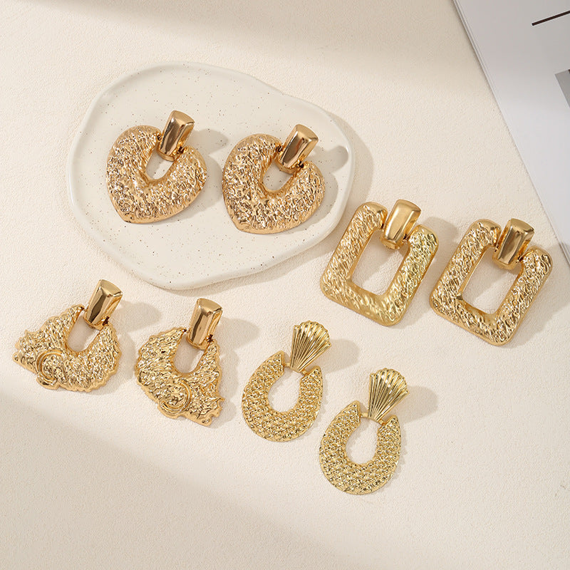 Ladies Hanging Earrings in Modern Rectangular Design