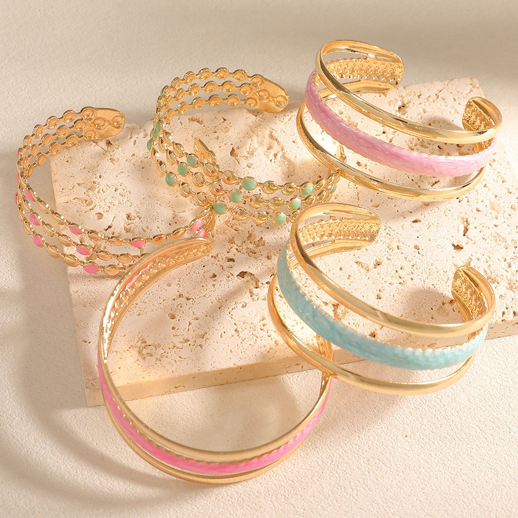 Women Open Bangle with Artistic Relief Design