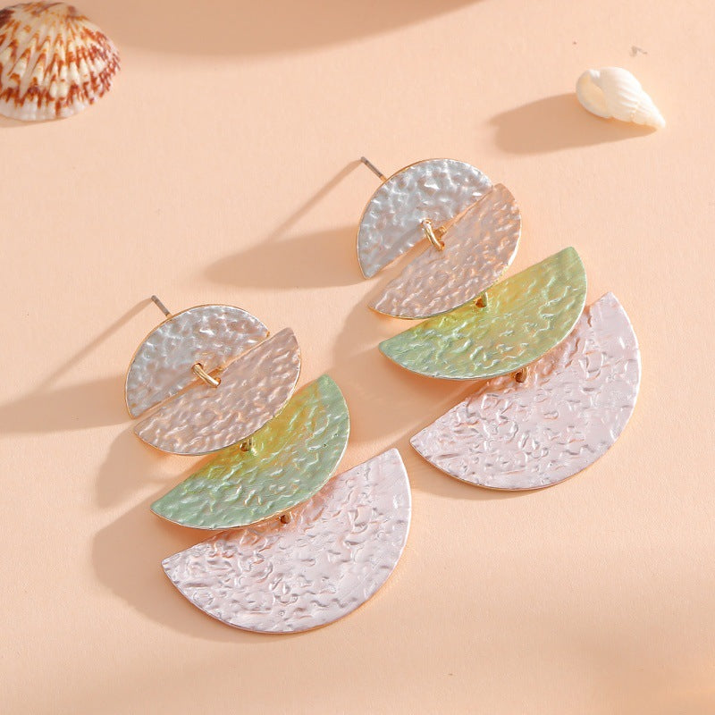 Women's Hanging Earrings in Elegant, Layered Design