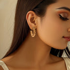 Women Hanging Earrings with Elegant Wave Design