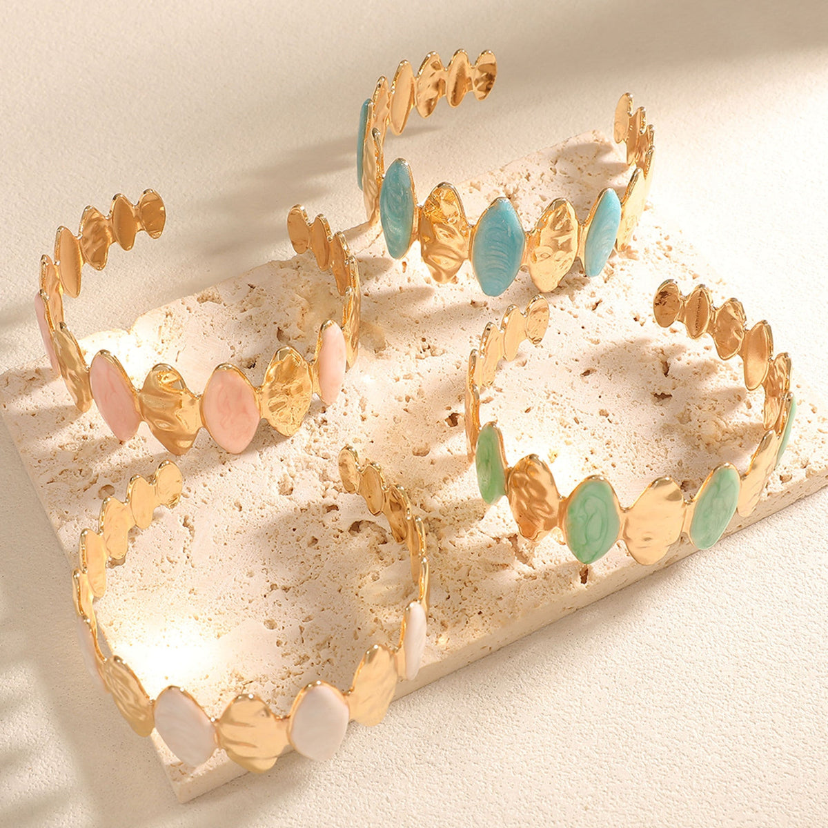 Ladies Open Bangle made of noble metal with elegant motif