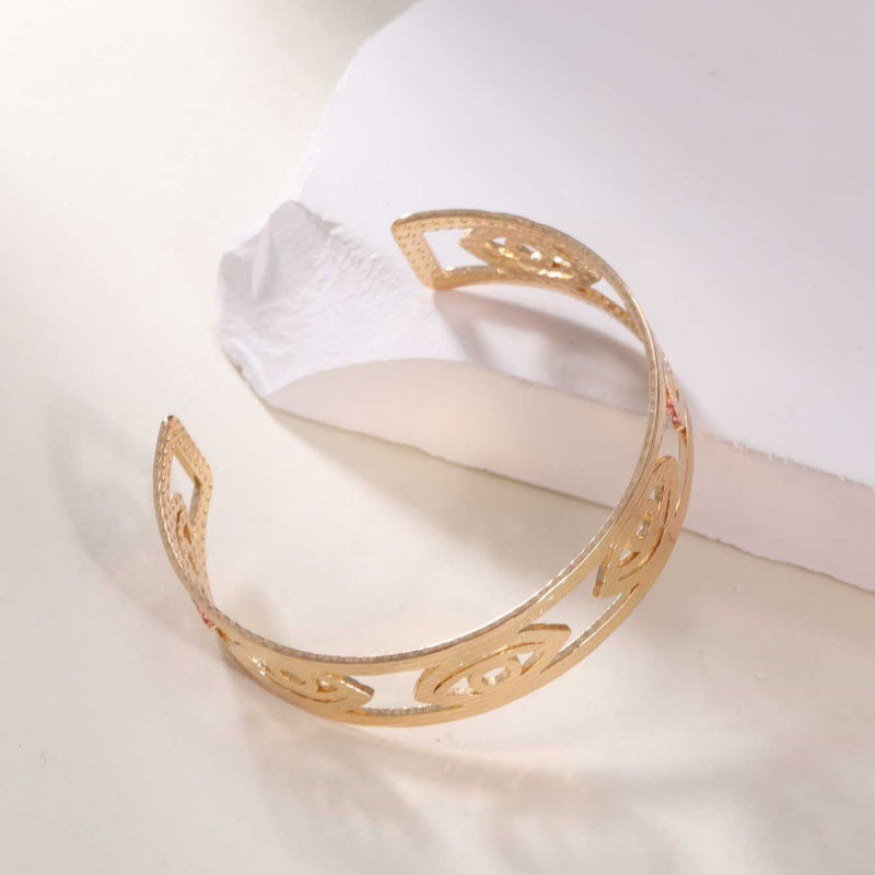 Women's Open Bangle in Modern Bamboo Design