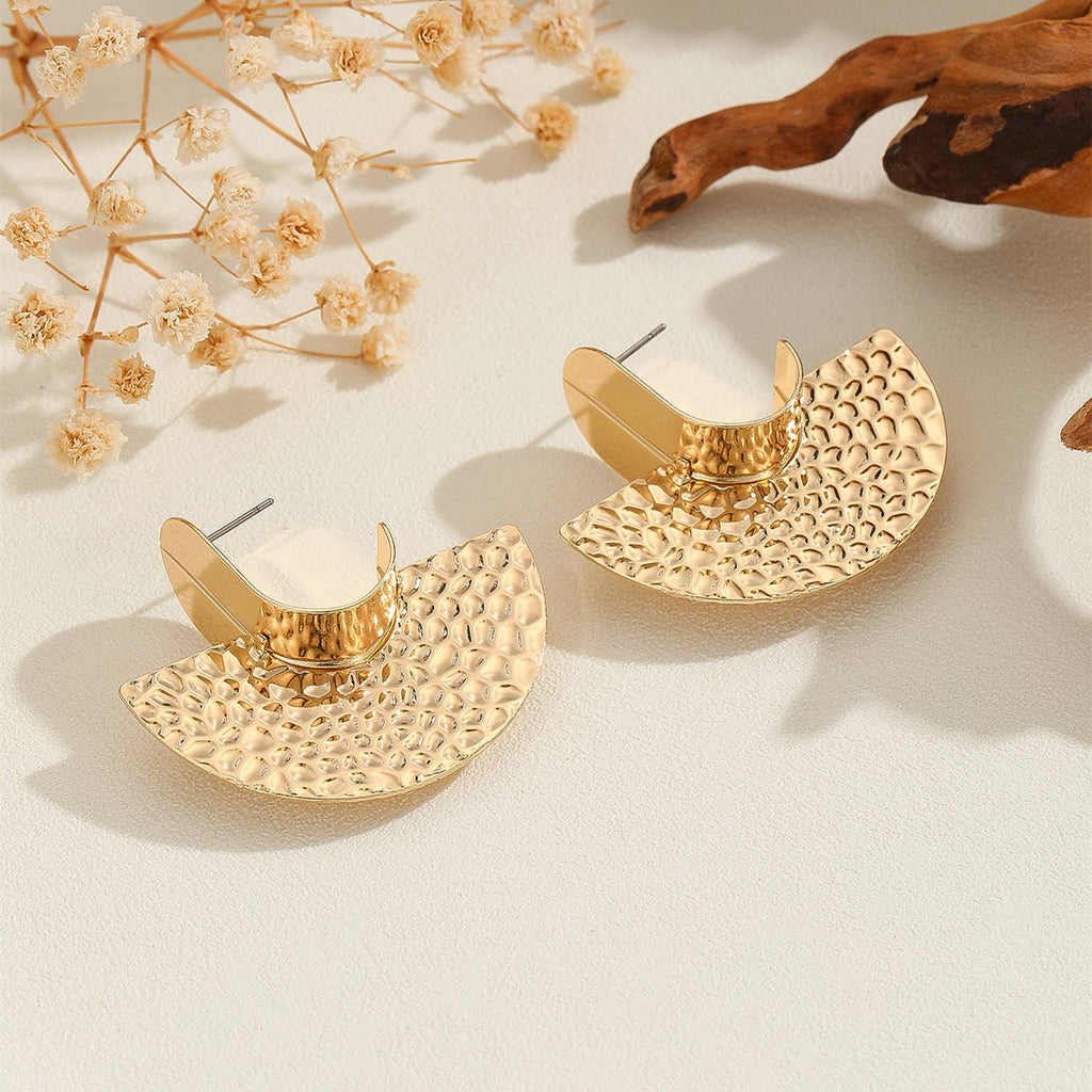 Women's Hanging Earrings with Artistic, Textured Design
