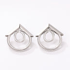 Women's Hanging Earrings with Elegant, Curved Ring Design