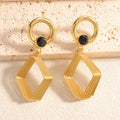 Women's Design Earrings with Geometric Wire Motif
