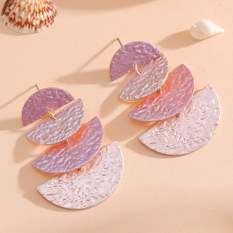 Women's Hanging Earrings in Elegant, Layered Design