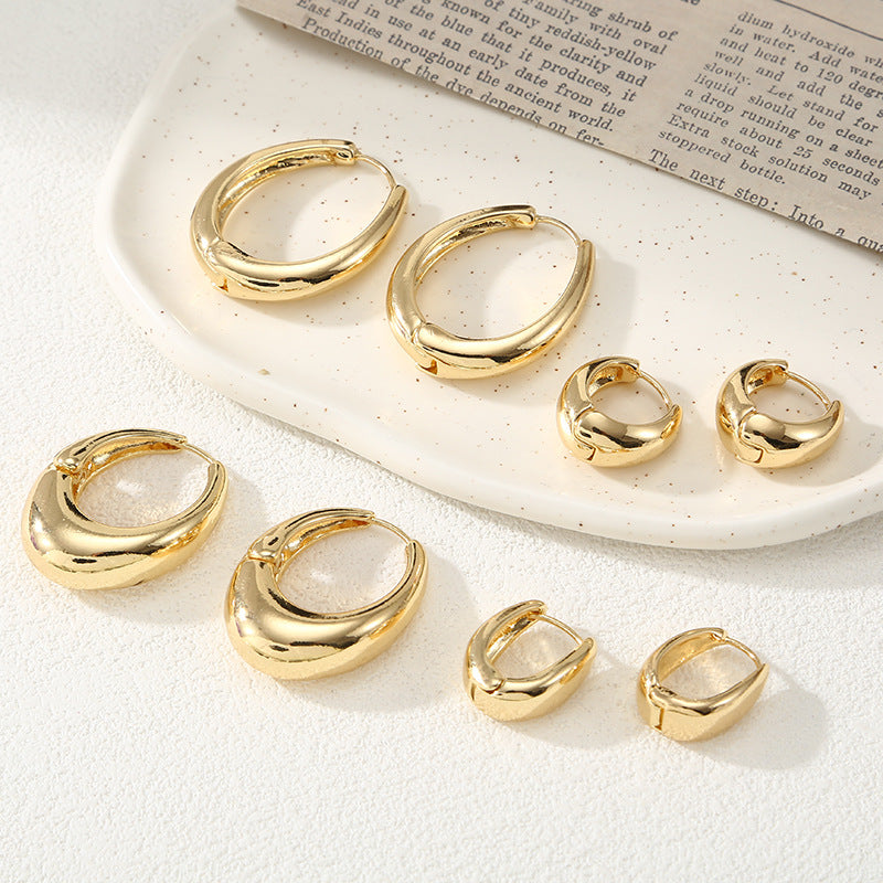 Women's Hoop Earrings with Elegant Curved Design