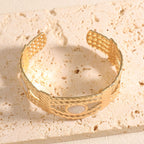 Women Open Bangle with Artistic Braiding Pattern