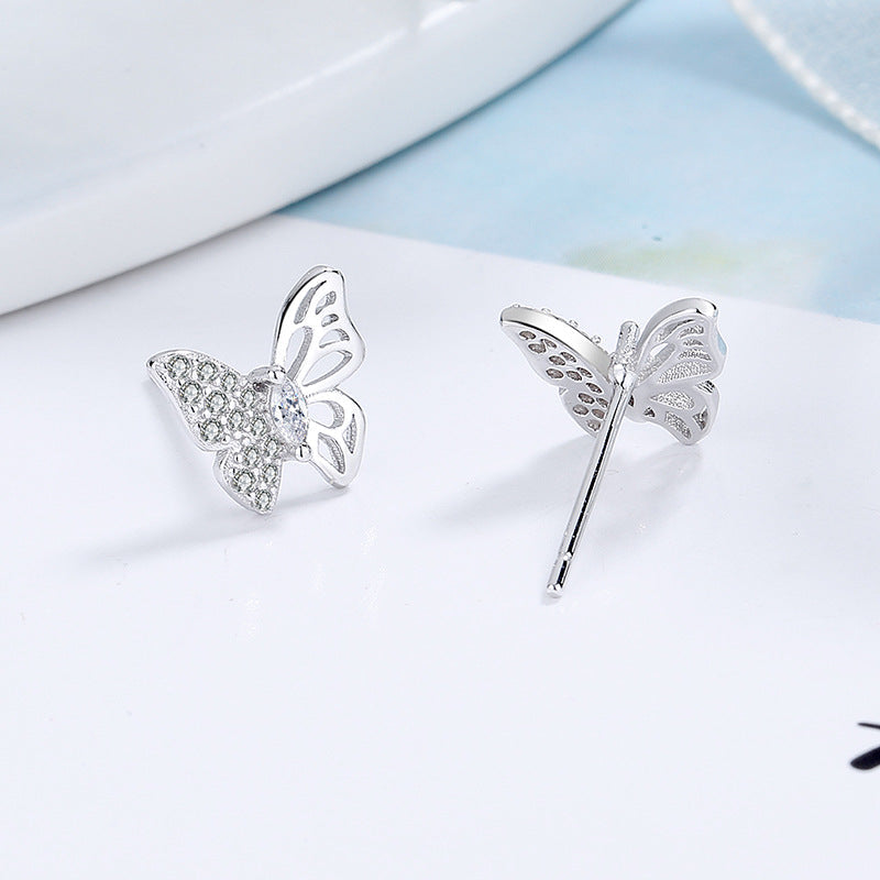Ladies earrings in an elegant butterfly design with sparkling zirconia
