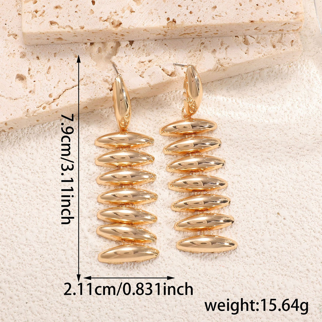 Ladies Hanging Earrings in Modern Spiral Design