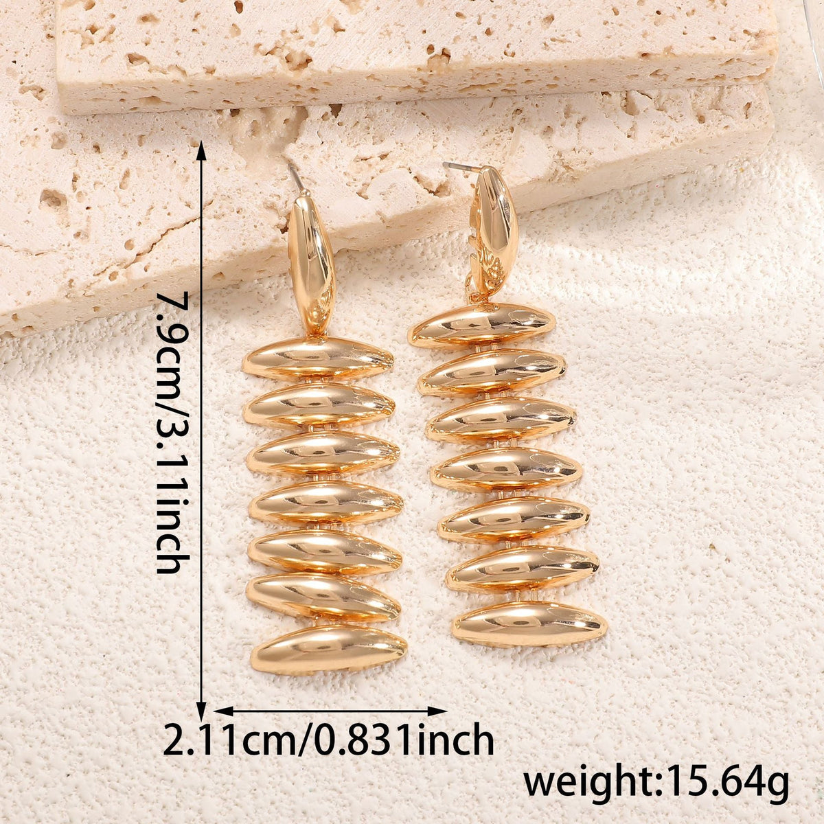 Ladies Hanging Earrings in Modern Spiral Design