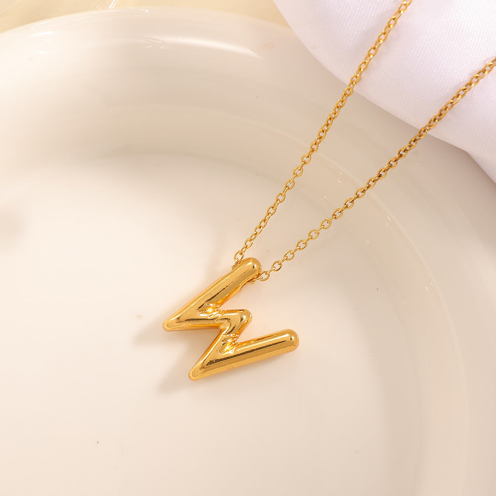 Women's necklace with curved letter pendant