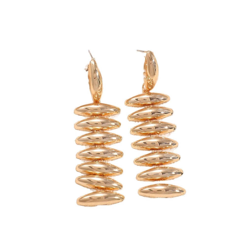 Ladies Hanging Earrings in Modern Spiral Design