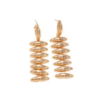 Ladies Hanging Earrings in Modern Spiral Design
