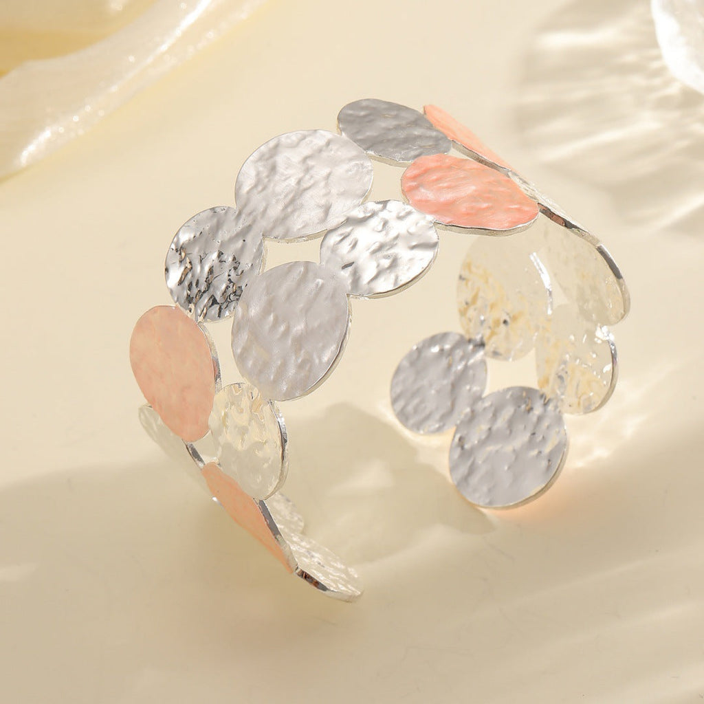 Ladies Open Bangle with Intricate Circle Design