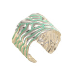 Women Open Bangle with Artistic Wave Pattern