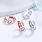 Ladies earrings with sparkling zirconia and modern design