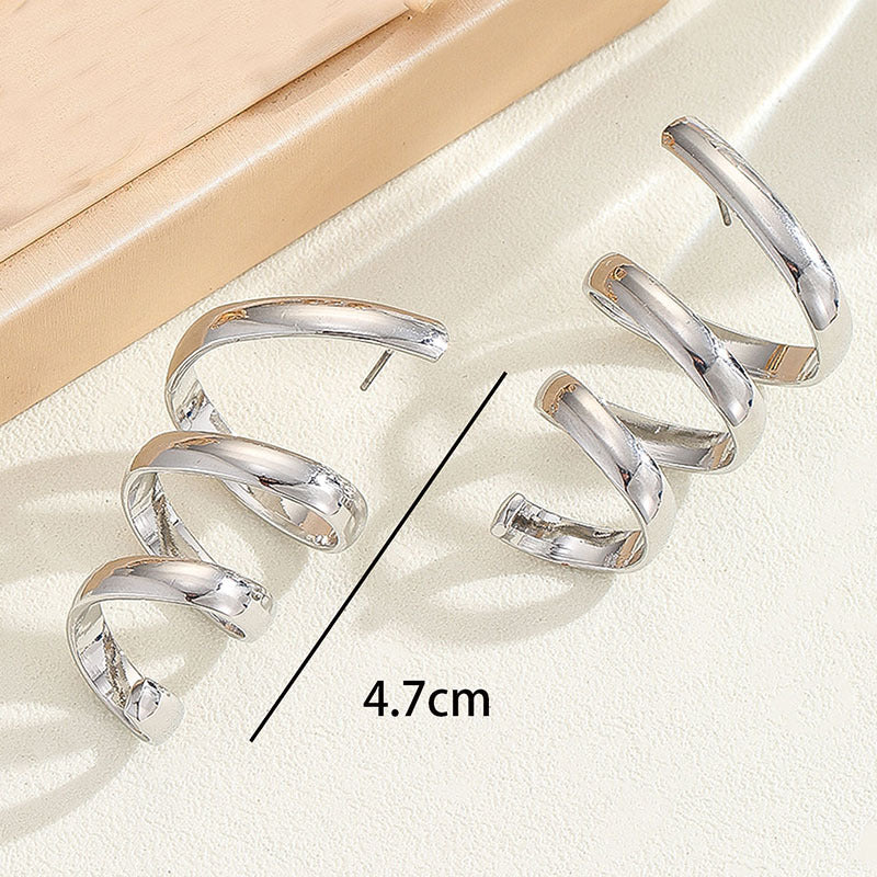 Women's Hanging Earrings with Elegant, Curved Design