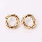 Women's Hanging Earrings with Elegant, Curved Ring Design