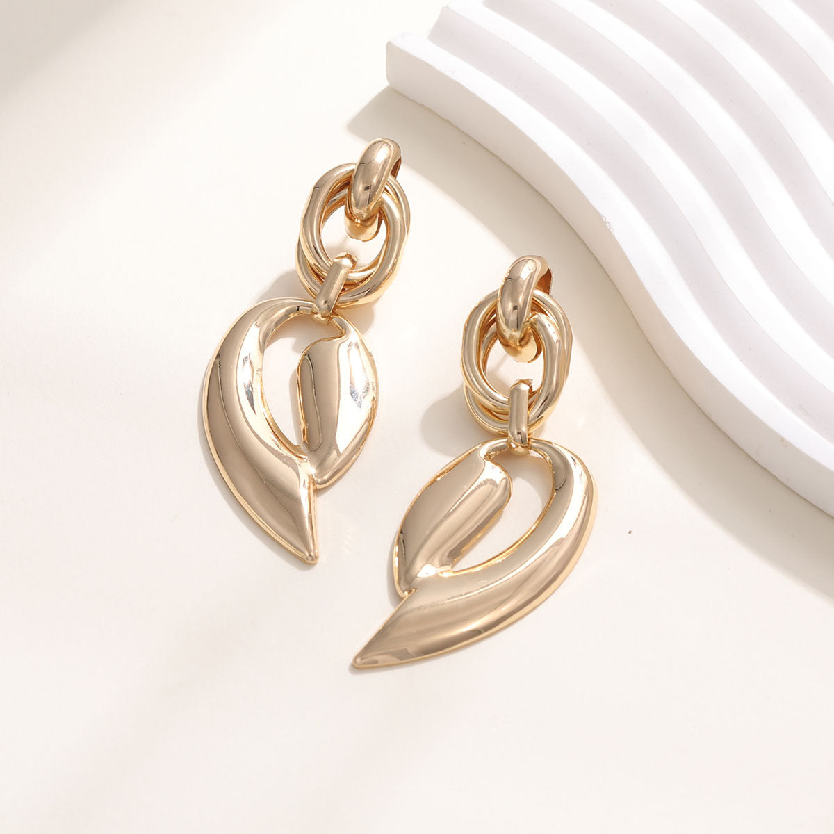 Women's Elegant Statement Earrings with Leaf Design