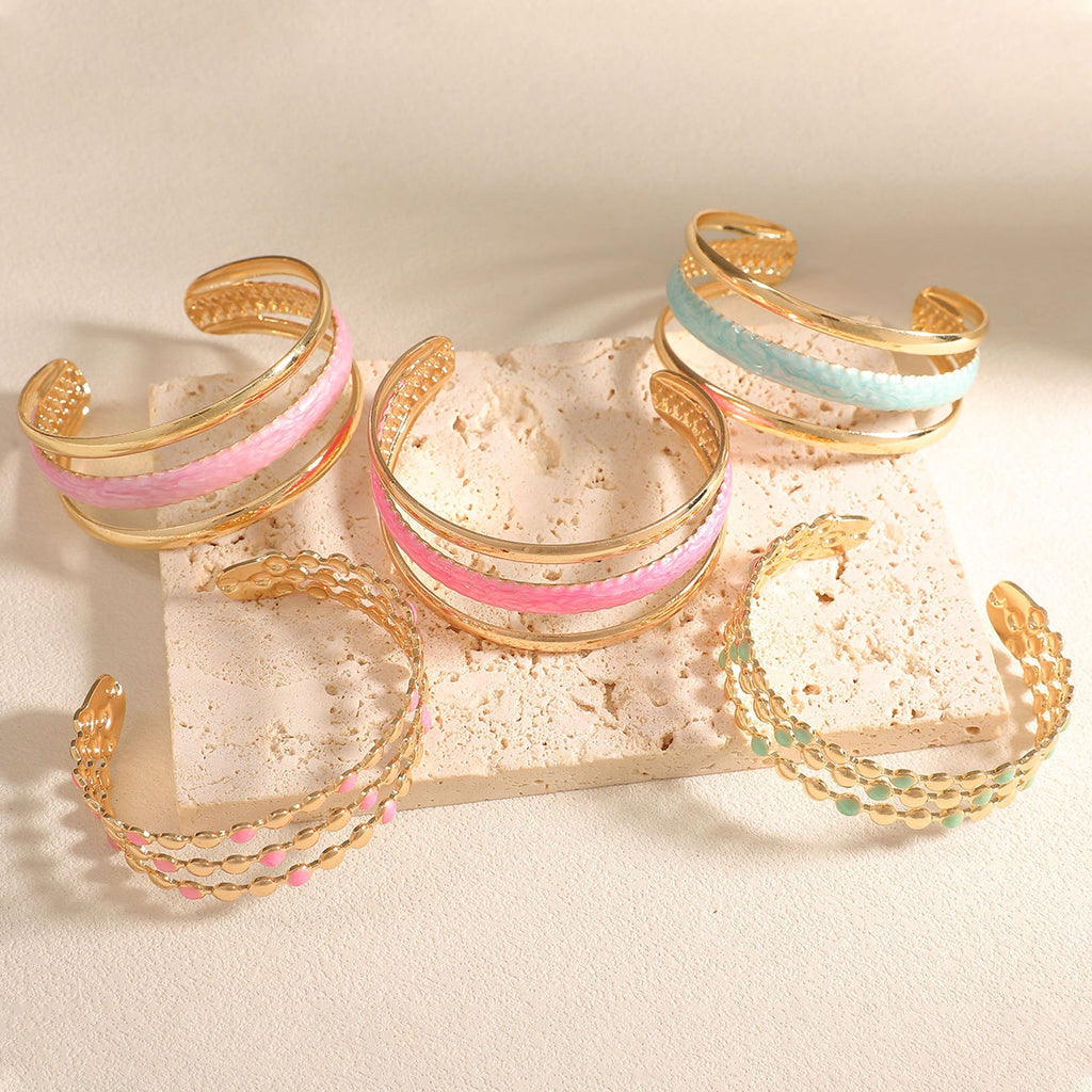 Women Open Bangle with Artistic Relief Design